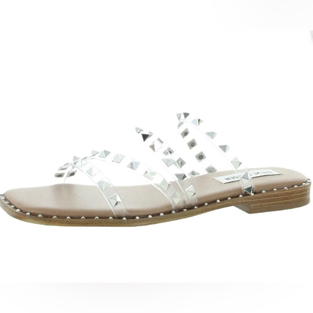 Steve Madden Skylar clear studded sandals size 8.5